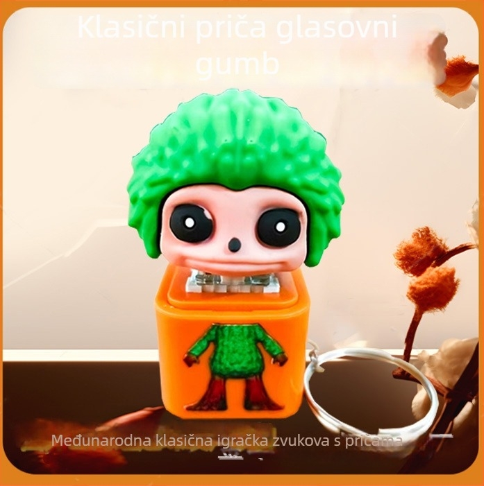 Plastični ključni lančić, sladak stil, blind-box serija za ublažavanje stresa, s gumbom za glas