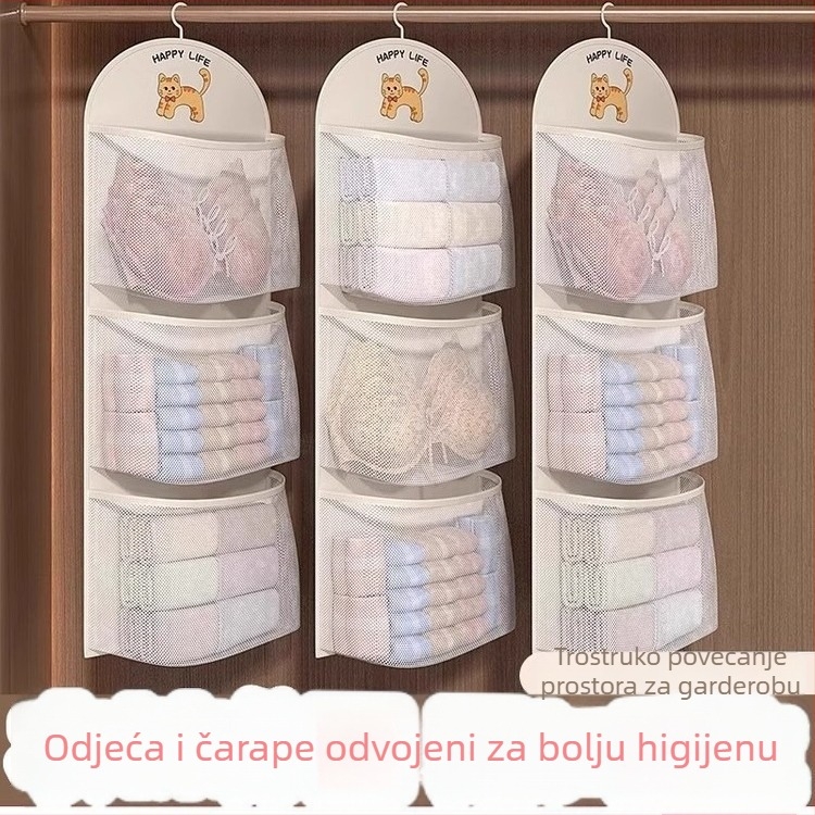 Vješeni organizator garderobe za studentske domove, pohrana donjeg rublja i čarapa, moderni minimalistički stil