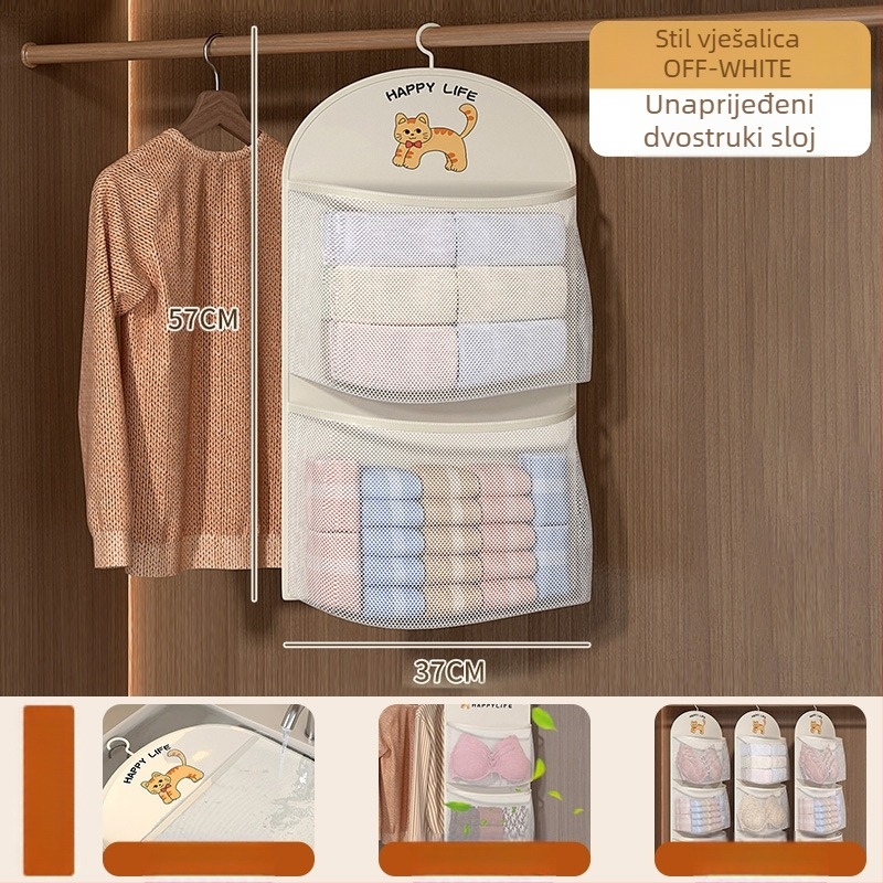 Vješeni organizator garderobe za studentske domove, pohrana donjeg rublja i čarapa, moderni minimalistički stil