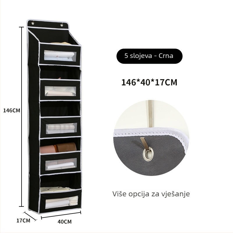 Zidna torba za skladištenje s prozorom, velika kapaciteta, višeslojni organizator (netkani materijal, sklopiva, višestruka namjena)