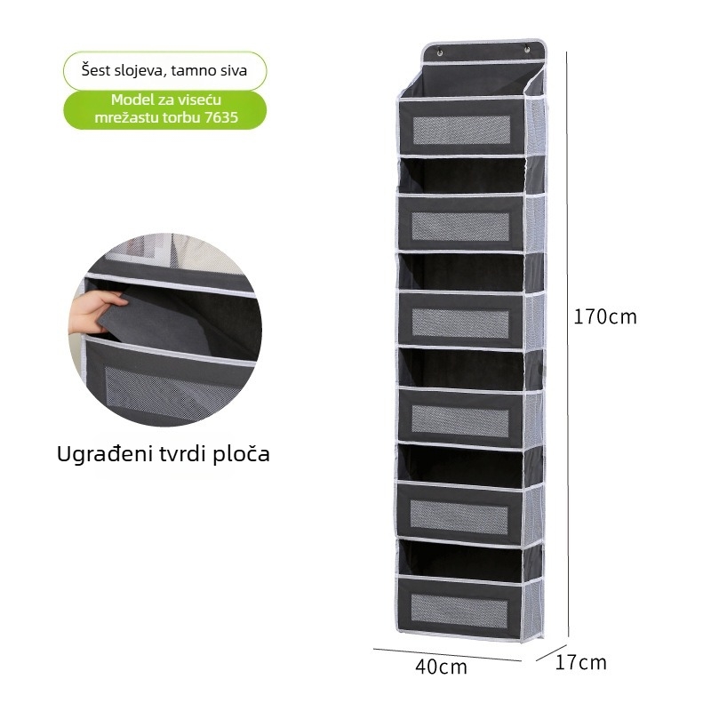 Zidna torba za skladištenje s prozorom, velika kapaciteta, višeslojni organizator (netkani materijal, sklopiva, višestruka namjena)