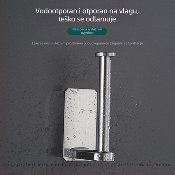 Držač toaletnog papira od nehrđajućeg čelika 304, zidni, samoljepljiv, kvadratni dizajn, Yong Qi