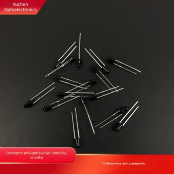 F3 infracrvena prijemna cijev – model F3; napon 2,7–2,8 V; struja 20 mA; valna duljina 850/940 nm; snaga 0,06 W