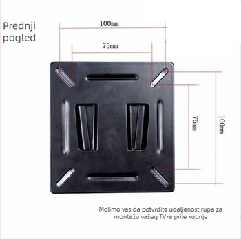 Držač LCD monitora za zid, model C11, nosivost 11–15 kg, željezna konzola, s otvorom za zaključavanje