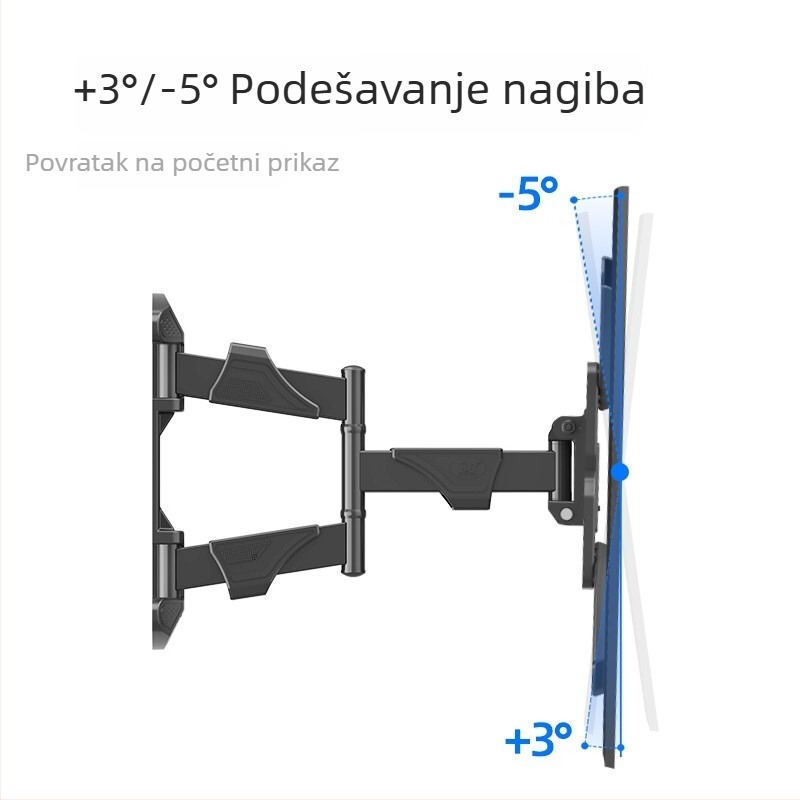 Zidni nosač za TV s teleskopskom rotacijom NB757-L400 (Maks. nosivost 15 kg, Mehaničko upravljanje, Željezni nosač, Za montažu na zid)