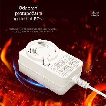 Adapter napajanja 12V 2A s zamjenjivom glavom, zidno 24W, DC kabel 1,2 m, izlaz 5,5×2,1 mm