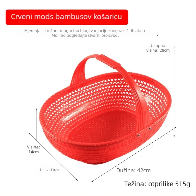 Plastični koš za voće i povrće, model 0-3, suvremen minimalistički stil, za kućnu upotrebu