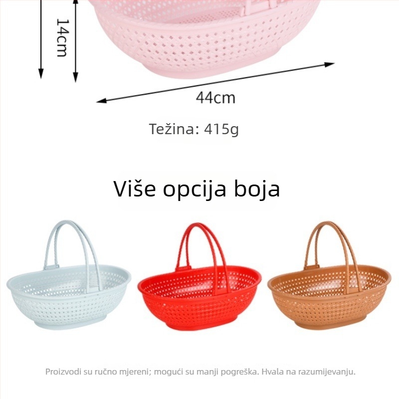 Plastični koš za voće i povrće, model 0-3, suvremen minimalistički stil, za kućnu upotrebu