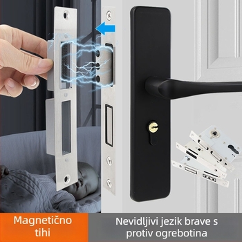 Tijelo brave za drvena vrata, nehrđajući čelik, magnetski tih mehanizam, model CXST-001, težina 200–400 g