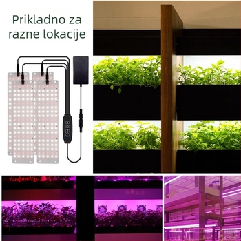 Panel LED za rast biljaka s punim spektrom, za 1–4 biljke, unutarnje uzgajanje (12V ulaz; Sanan optoelectronics LED čip; broj LED: 150/300/450/600; IP42 zaštita; trajanje 50 000 sati)