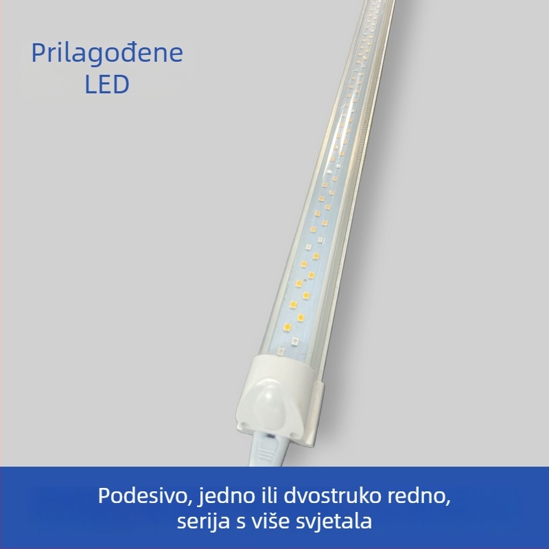 T8 LED svjetlosna lampa za rast biljaka s punim spektrom, model Zyc-1200-20W, LM281B/3030 LED, 120 LED, 4023 lm, IP65
