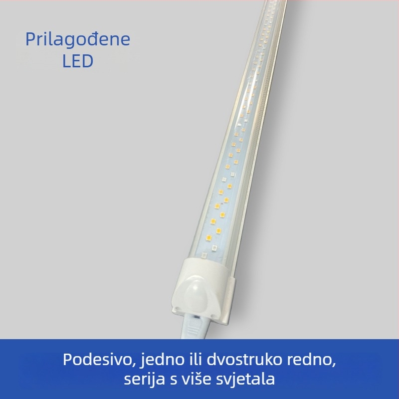 T8 LED svjetlosna lampa za rast biljaka s punim spektrom, model Zyc-1200-20W, LM281B/3030 LED, 120 LED, 4023 lm, IP65