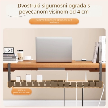Ispod stola izvučni organizator za kablove, od željeza, moderni minimalistički stil, upravljanje kabelima