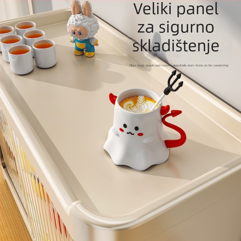 Dvoslojni stalak za šalice, stolni organizator, plastični materijal, moderan minimalistički stil