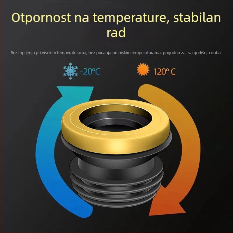 Toaletni flanšni tesni prsten – debeli gumeni prsten, protiv mirisa, integrirani silikon, snažna ljepiljiva traka, ručna izrada