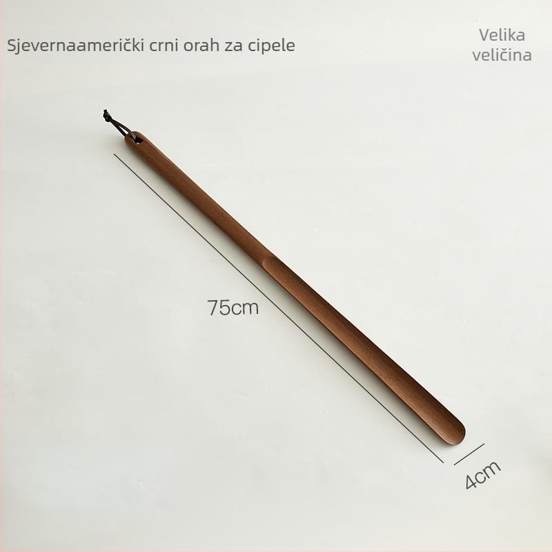 Drveni štih za cipele od orašastog drveta s bazom i dugim drškom – kućni pomoćnik za obuvanje cipela, cijelo godišnje korištenje