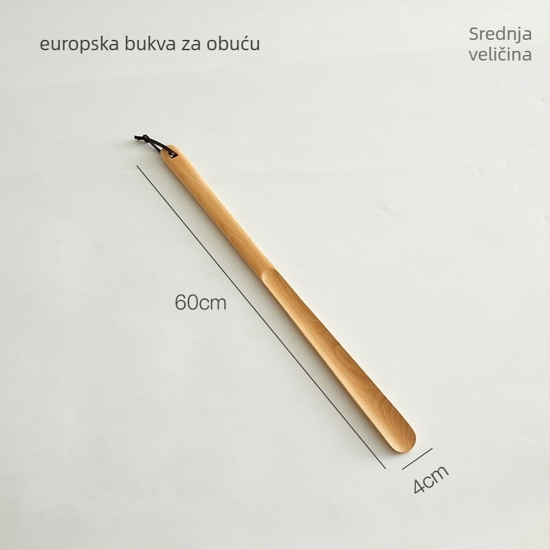 Drveni štih za cipele od orašastog drveta s bazom i dugim drškom – kućni pomoćnik za obuvanje cipela, cijelo godišnje korištenje