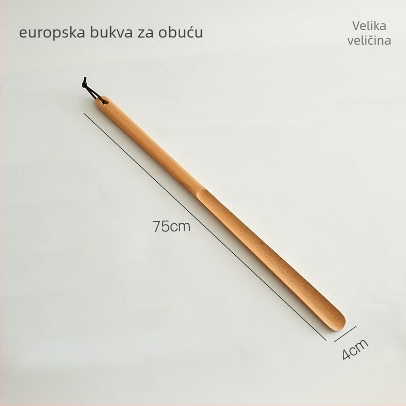Drveni štih za cipele od orašastog drveta s bazom i dugim drškom – kućni pomoćnik za obuvanje cipela, cijelo godišnje korištenje