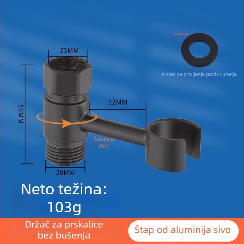 Držač tuš pištolje za WC - univerzalni bez bušenja s rotirajućim držačem (bakar, Wolf Kiss, Rotirajući, Bez bušenja, Univerzalno)