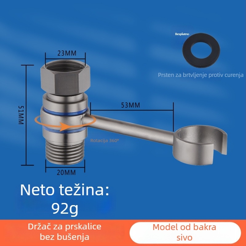 Držač tuš pištolje za WC - univerzalni bez bušenja s rotirajućim držačem (bakar, Wolf Kiss, Rotirajući, Bez bušenja, Univerzalno)
