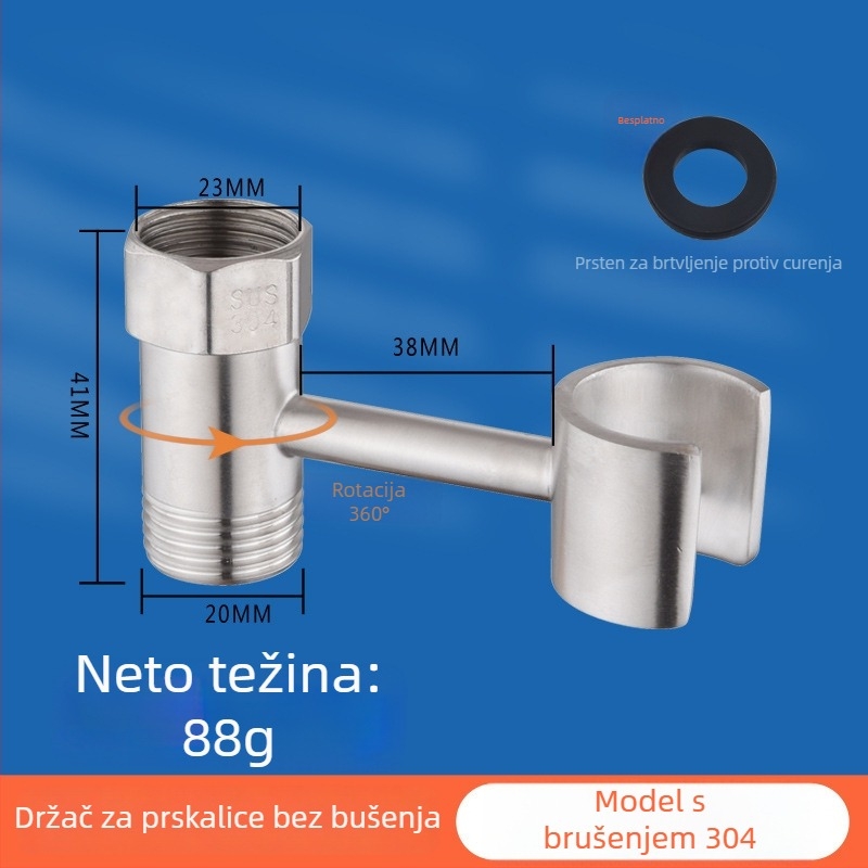 Držač tuš pištolje za WC - univerzalni bez bušenja s rotirajućim držačem (bakar, Wolf Kiss, Rotirajući, Bez bušenja, Univerzalno)