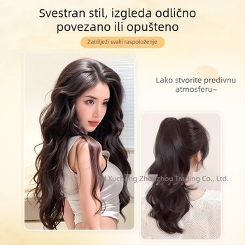 Peruka: duga kosa, veliki valovi, vlakno otporno na visoke temperature, model SC60, jednodijelna konstrukcija