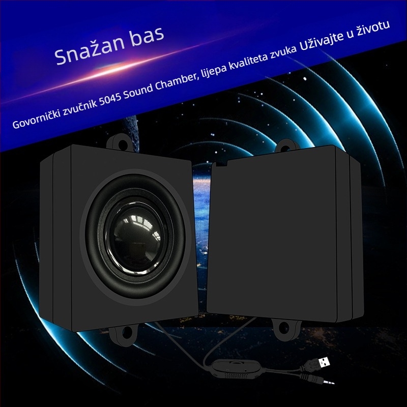 USB napajani računarski zvučnik, 4 Ω, 3 W, frekvencijski raspon 10–25000 Hz, 5V USB napajanje