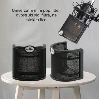 Mile Sound F-03 Kondenzatorski Mikrofon – U-oblik Mreže Protiv Spreja, Vjetroviti Mikrofon Dodaci