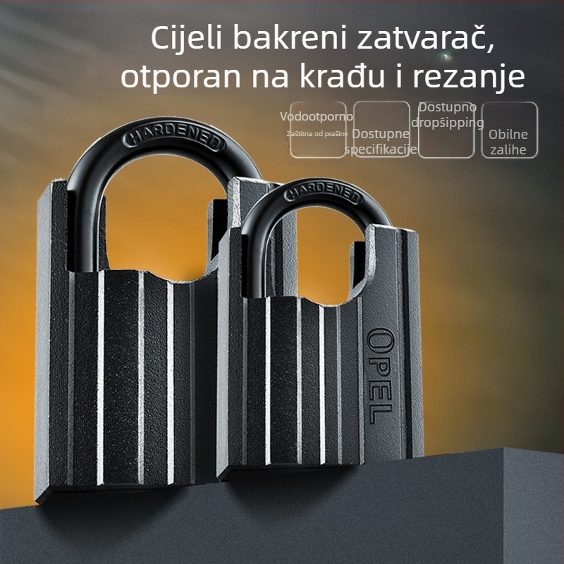 Katanac – Opel Željezni, Moderan jednostavan stil, Model BBL-BLACK-DX, Za vrata, ormariće i prtljagu