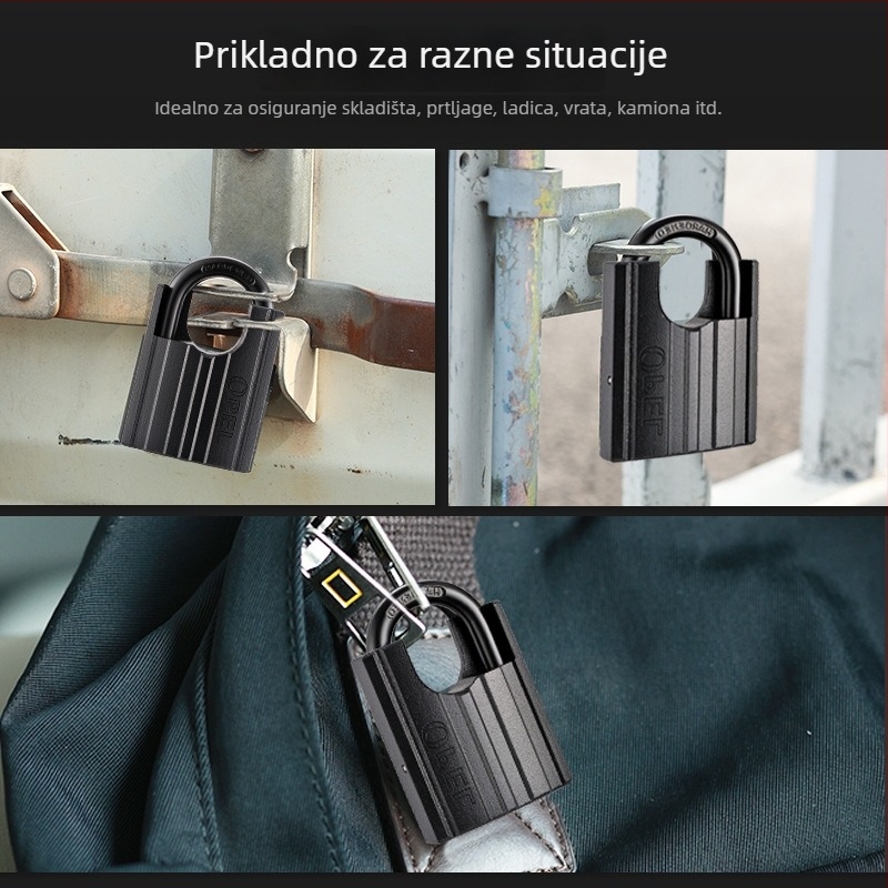 Katanac – Opel Željezni, Moderan jednostavan stil, Model BBL-BLACK-DX, Za vrata, ormariće i prtljagu
