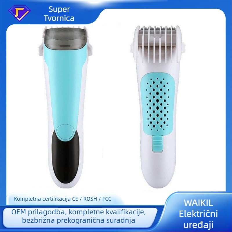 Bežični aparat za kosu za kućnu upotrebu s nehrđajućom oštricom, bezčetkasti motor, ugrađena baterija 800–1000 mAh, vodootporan, autonomija 1–3 sata