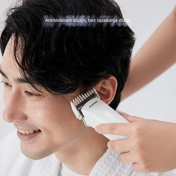 Longway Rs9303 uređaj za šišanje kose – Punjivi električni šišač, oštrica od nehrđajućeg čelika, 5W, dvostruko napajanje (punjenje/mreža), skidiva i periva glava