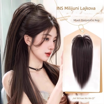 Perika s repom – Stil: snop kose, Model Graffiti Waterfall Straight, Materijal kose: žica otporna na visoke temperature, Tehnologija obrade: mehanizam