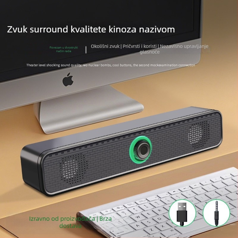 Nothing K2065 USB kabelski stolni računalni zvučnici, 2-kanalni stereo, izlaz 3W, raspon frekvencija 100 Hz–20 kHz, 3,5 mm audio utičnica
