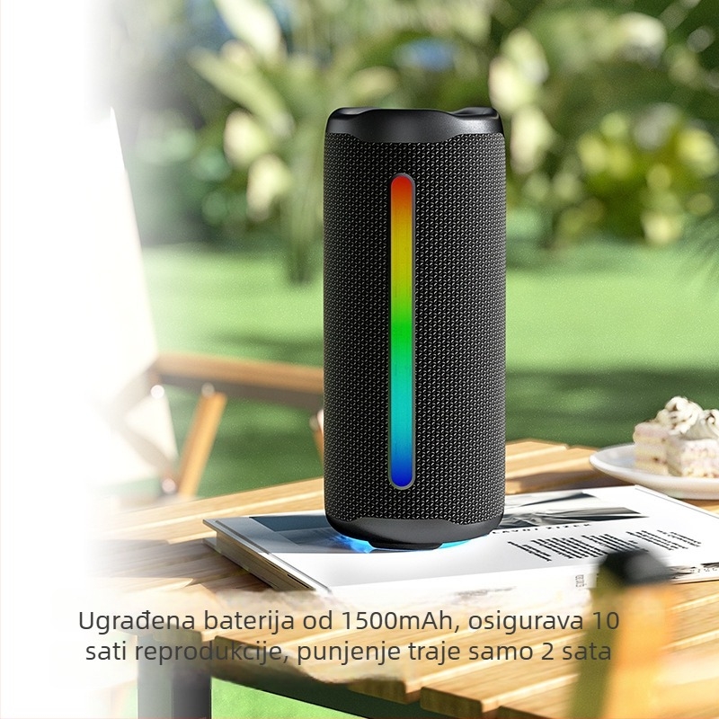 Prenosivi vanjski Bluetooth zvučnik s RGB svjetlom, 2x8W, IPX5, Bluetooth 5.3, 20Hz-20kHz, domet do 15 m