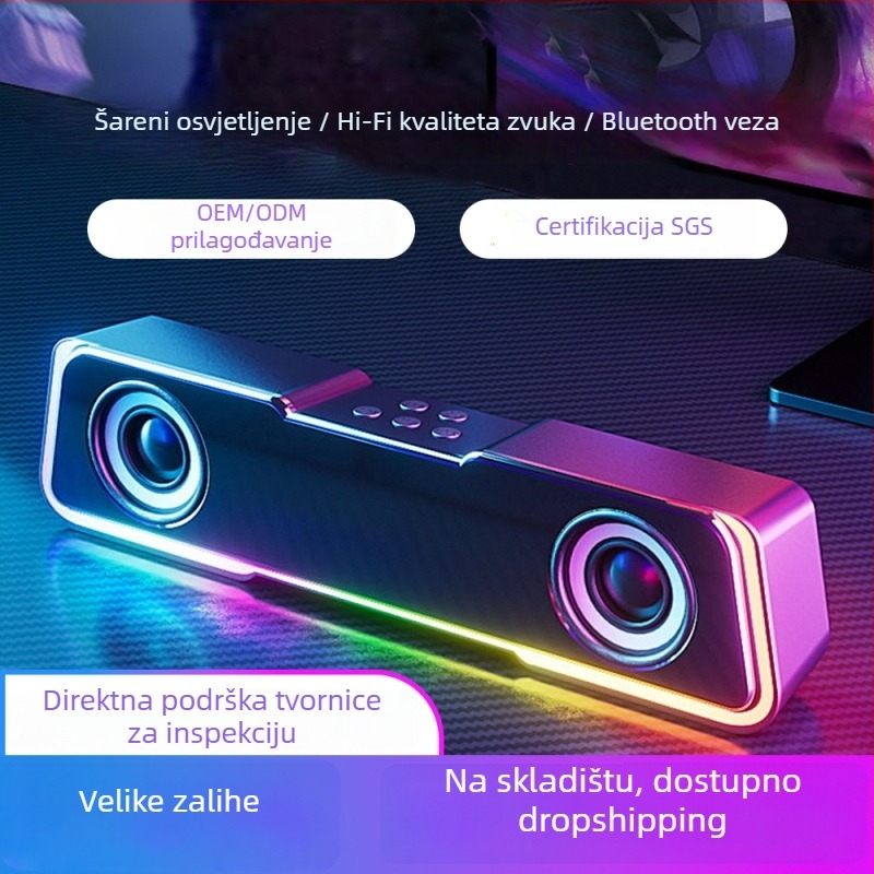 Bluetooth zvučnik za desktop, 2 zvučnika, 5W, Bluetooth 5.3, 100 Hz–20 kHz, domet 10 m