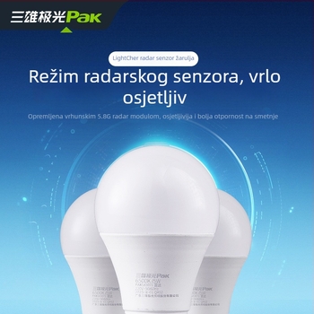 LED žarulja s radar senzorom za hodnike i stubišta, E27 navoj, 220V, 95 lm/W, model PAK543071/PAK543072