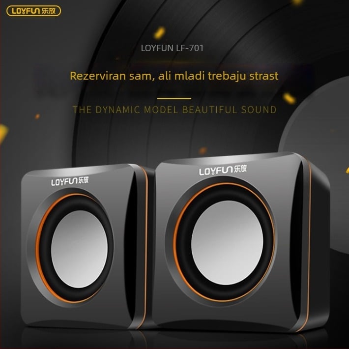 LF-701 Mini računalski zvučnici, USB sučelje, 3,5 mm audio priključak, 2-kanalni stereo zvuk