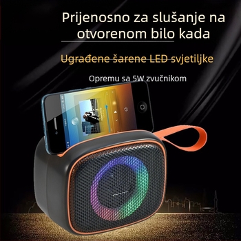 Vanjski Bluetooth zvučnik s Bluetooth 5.3, FM radio, utor za karticu i USB, LED rasvjeta, ugrađena baterija