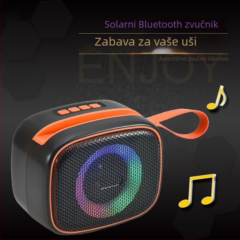 Vanjski Bluetooth zvučnik s Bluetooth 5.3, FM radio, utor za karticu i USB, LED rasvjeta, ugrađena baterija