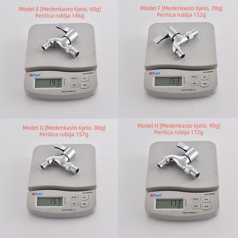 bakreni slavina za perilicu rublja, okretna ugradnja, keramički kartuš ventil, jednoručni protok