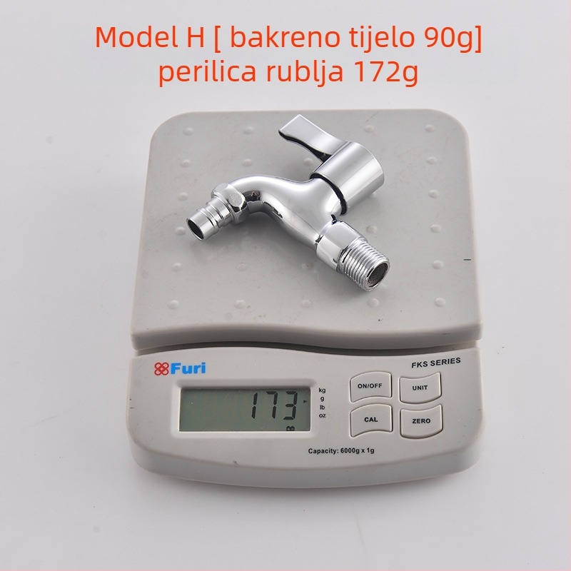 bakreni slavina za perilicu rublja, okretna ugradnja, keramički kartuš ventil, jednoručni protok