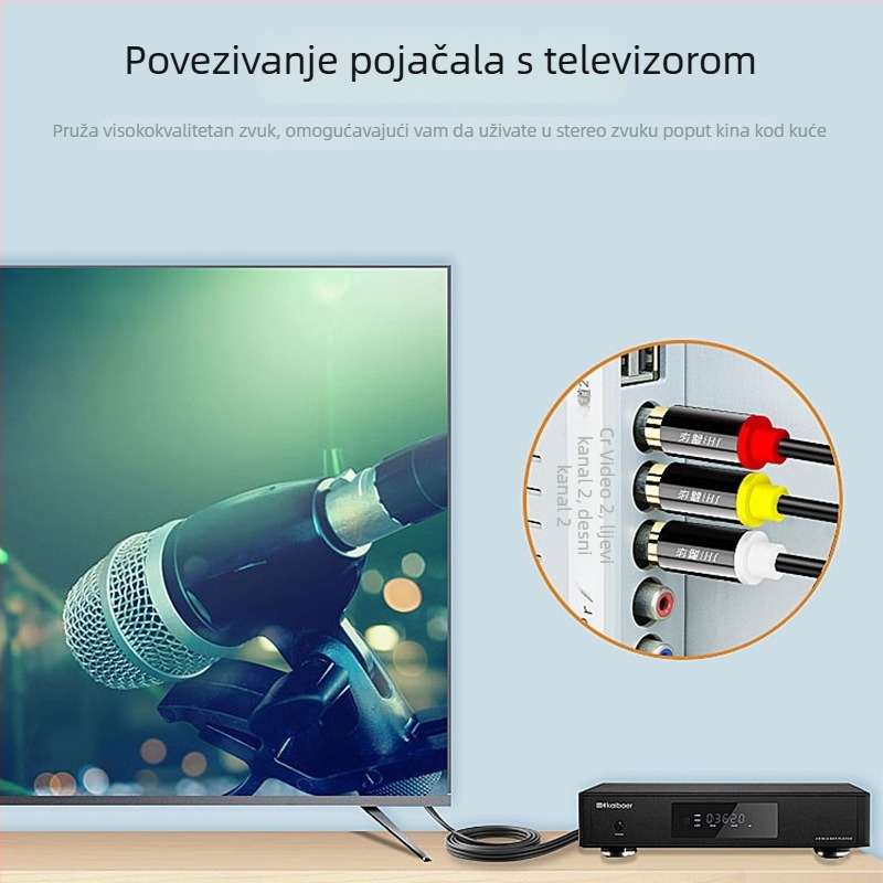 RCA audio-video kabel, pozlaćeni konektori, gole bakreno jezgro, kućište od legure, model A110E