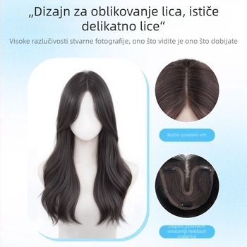 Čipkasta perika za žene, srednji razdjel, volumen kose s velikim valovima; vlakna otporna na toplinu; model: čipkasti dio; tehnologija: mehanizam; nije dopušteno bojanje ili trajno uvijanje