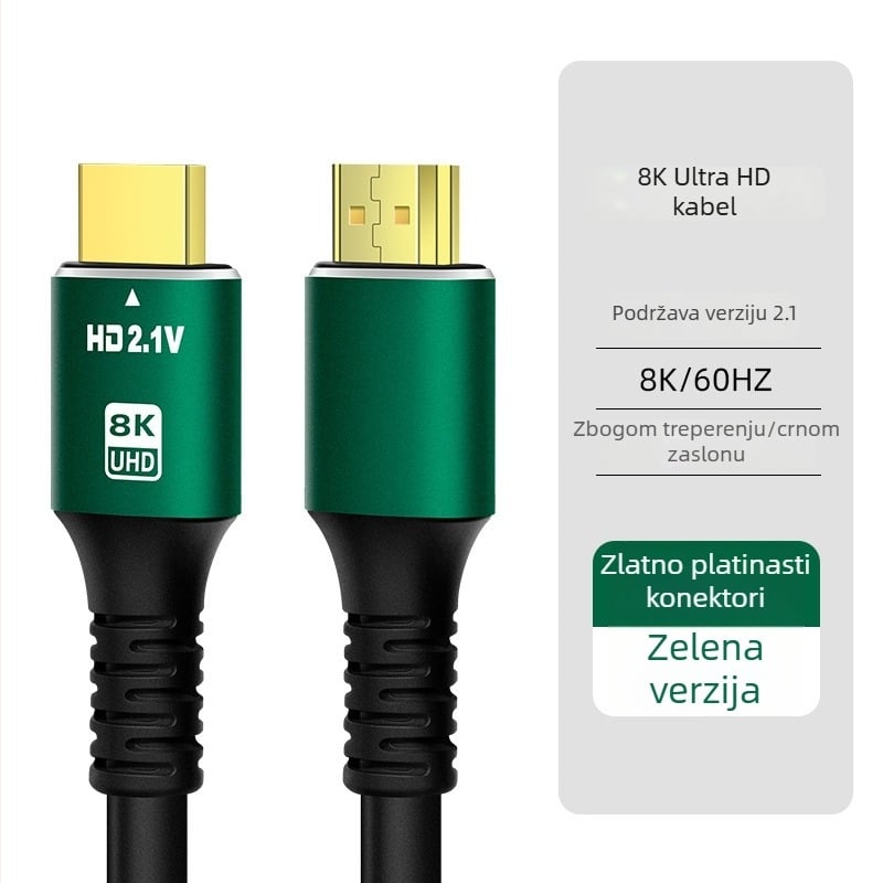 HDMI 2.1 produžni kabel s bakrenim vodičem za 8K televizore, projektore, monitore i set-top boxove