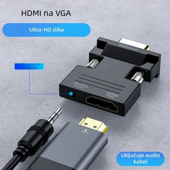 HDMI–VGA jednosmjerni video adapter kabel, CS5210 čip, HDMI ulaz