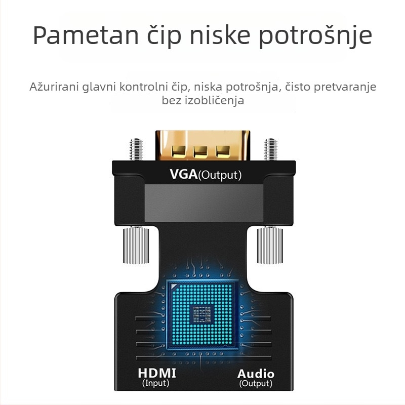 HDMI–VGA jednosmjerni video adapter kabel, CS5210 čip, HDMI ulaz
