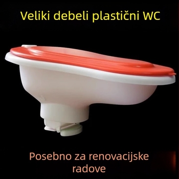 Plastični privremeni klozet za gradilišta – bez sifona, bez spremnika, standardni promjer kanalizacije