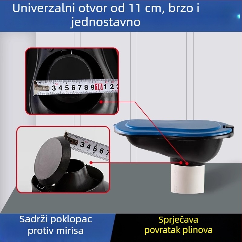 Plastični privremeni klozet za gradilišta – bez sifona, bez spremnika, standardni promjer kanalizacije