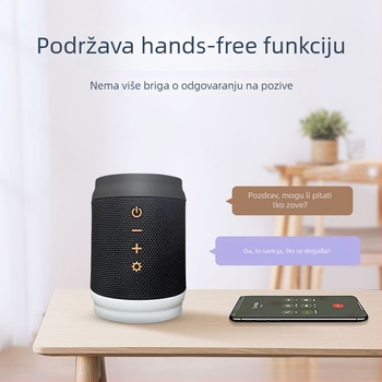 Bluetooth zvučnik s ambijentalnim osvjetljenjem, vanjski prijenosni (Bluetooth 5.0, 100Hz-20kHz, <10W, IPX3, ugrađena litij baterija)